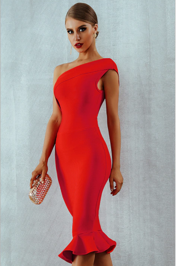 Apricot Fitted Bandage Dress
