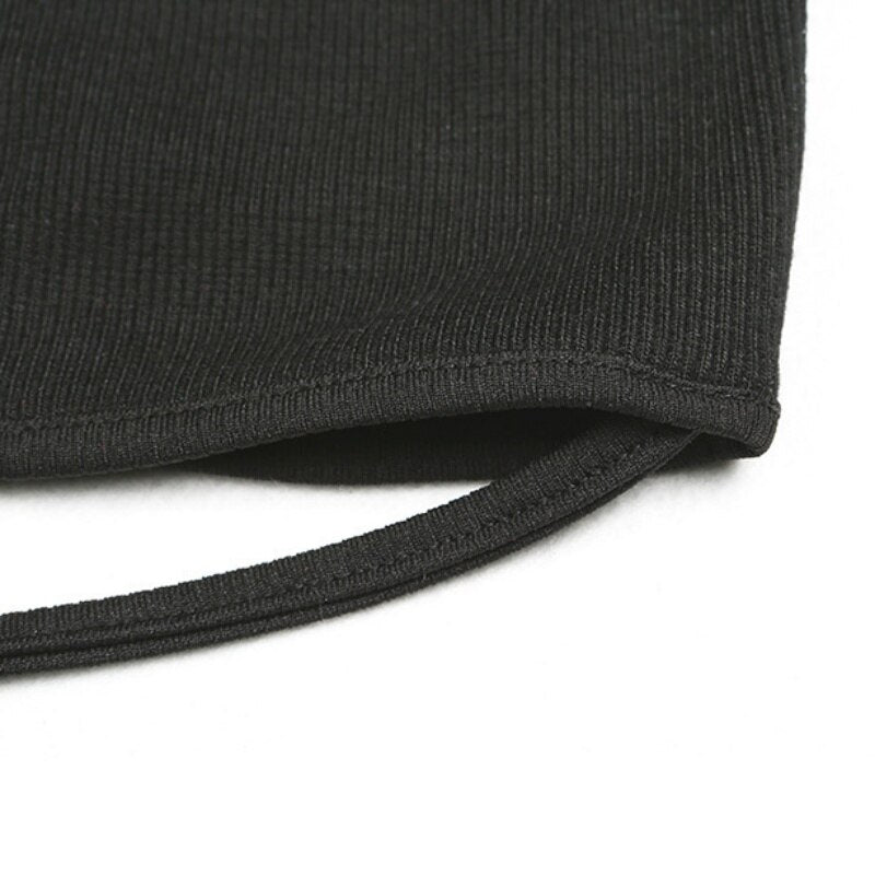 2018 Summer Crop Tops Blusa Women Sleeveless Sexy Bandage T Shirt Top Fashion Black Lace Up Tank Top Tumblr Ladies 4