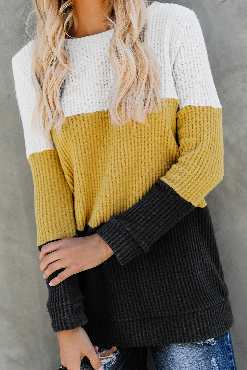 Yellow Miller Colorblock Cozy Thermal Top