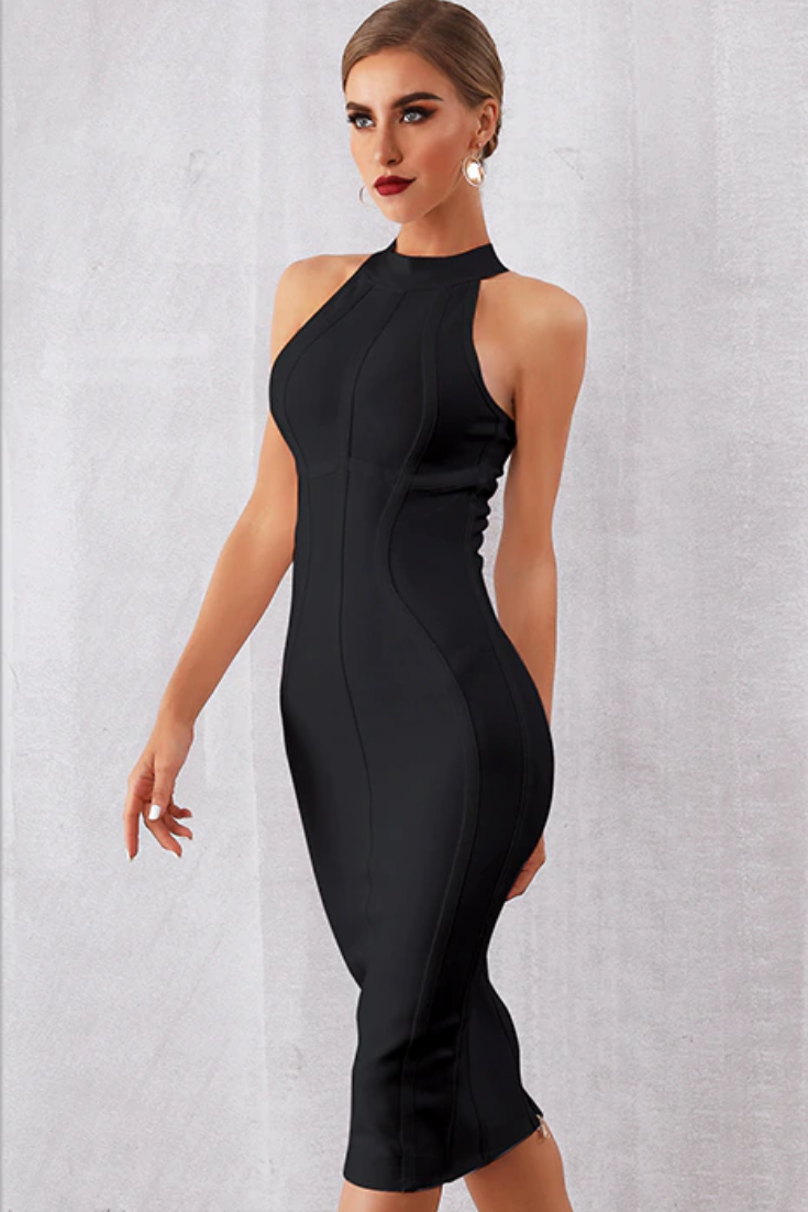 White Fitted Sleeveless Bandage Dress